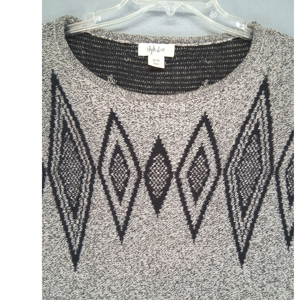 Style & Co. Retro Romance Fringed Boho Poncho Sweater Womens Size Small Medium - Picture 2 of 8